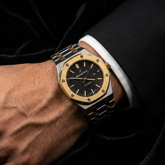 AURELIX Royale – Premium Two-Tone Stainless Steel Men's Watch | Luxury Analog Wrist Watch