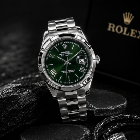 Royal Azure Date Stainless Steel Luxury Watch.