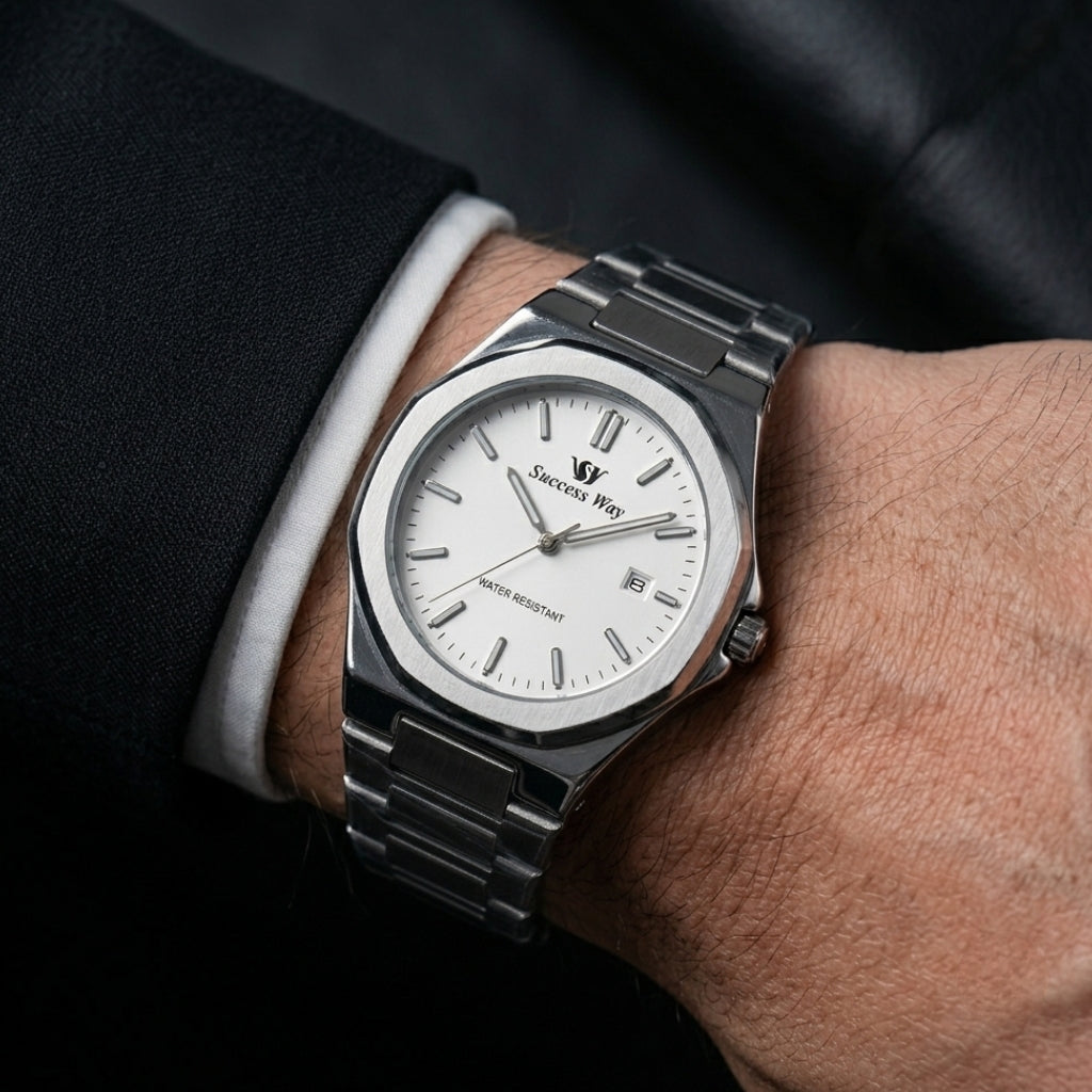 Velorian – Executive White Dial Steel Watch for Men.