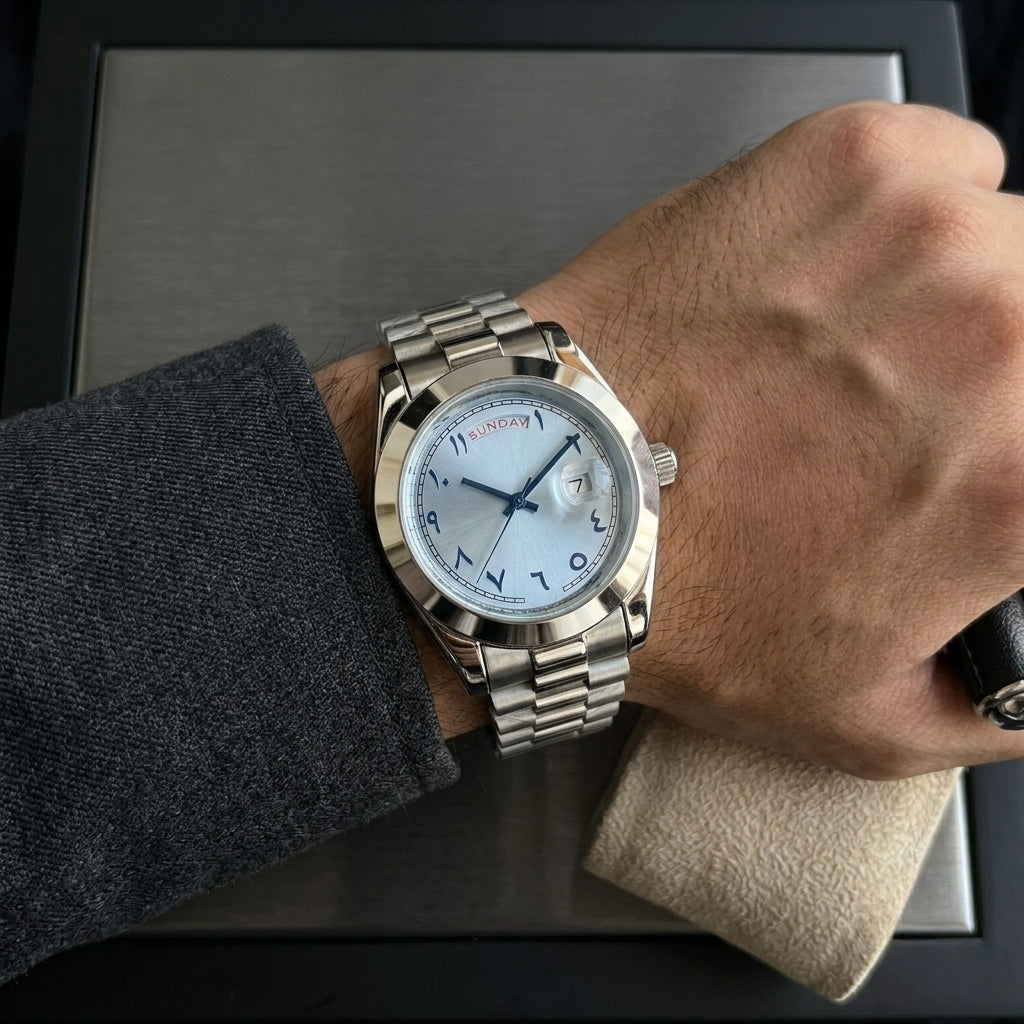 Rolex Day-Date Arabic Dial Silver Edition | Premium AAA Luxury Watch