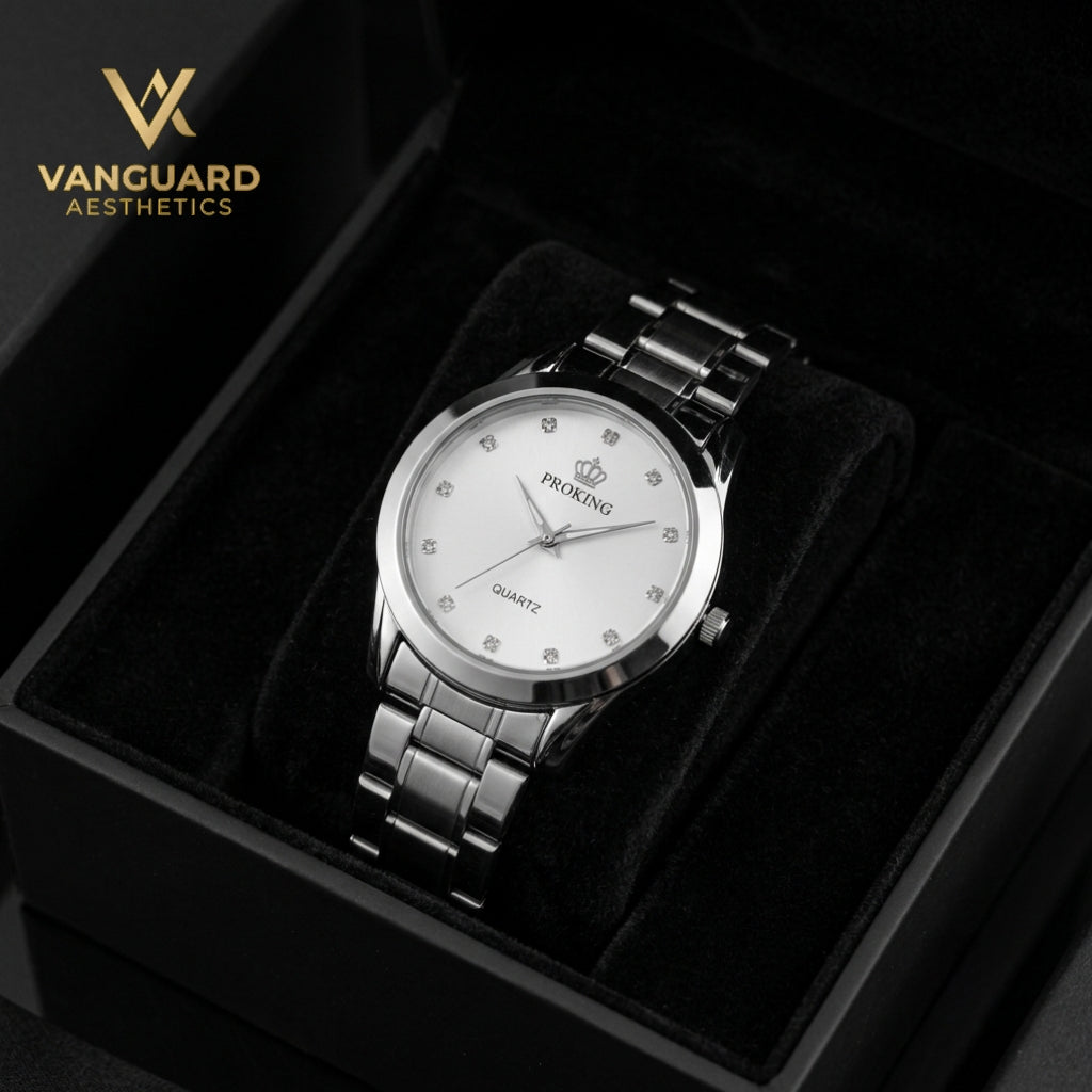 PRIMORA Silver Classic – Premium Stainless Steel Men's Watch.