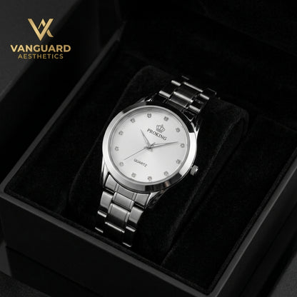 PRIMORA Silver Classic – Premium Stainless Steel Men's Watch.